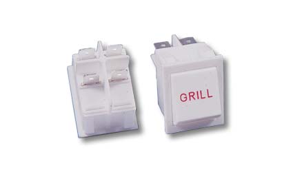 Wide switch of a gas oven grill - white color